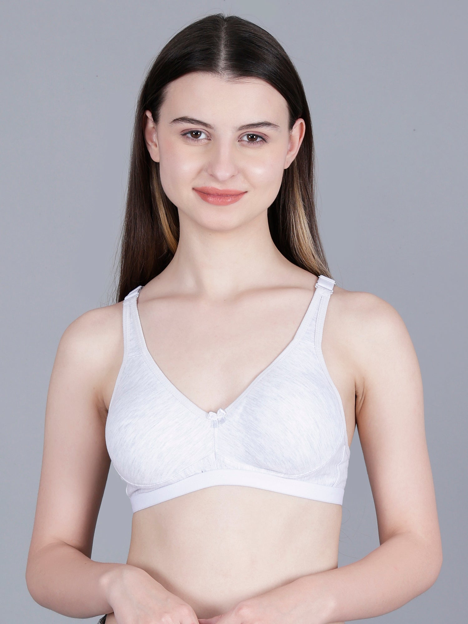 Non-Padded Cotton Blend Seamless Premium Bra for Regular Wear- Full Cup Combo of 3(color may vary)