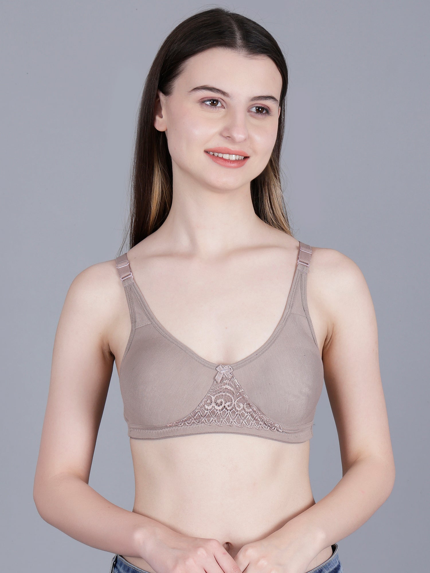 Cotton Non-Padded Non-Wired Floral Lace Full Cup || Everyday and Bridal Bra