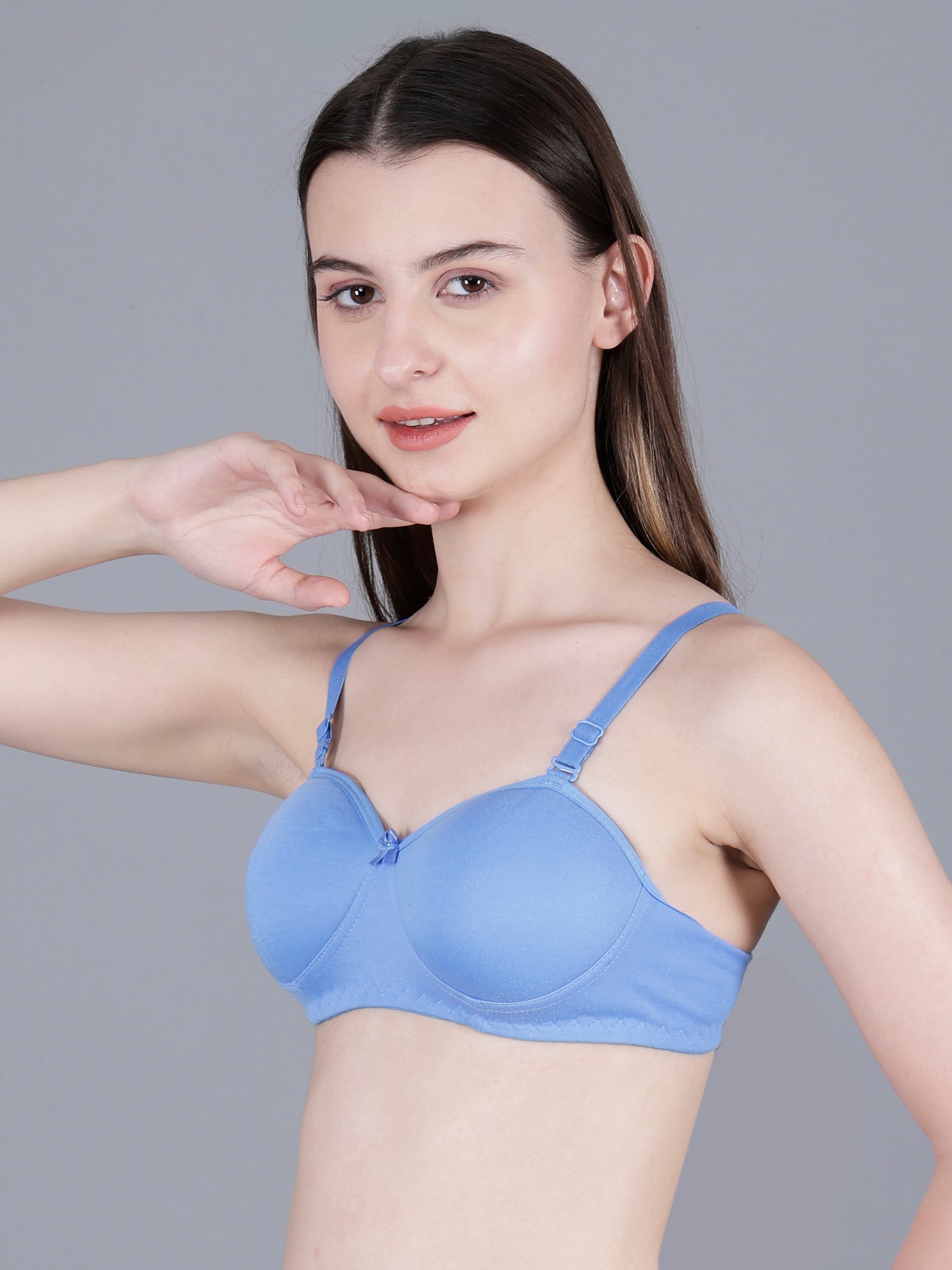 Non-Padded Cotton Blend Seamless Premium Full Coverage Bra for Regular Wear- Combo of 3 (color may vary)