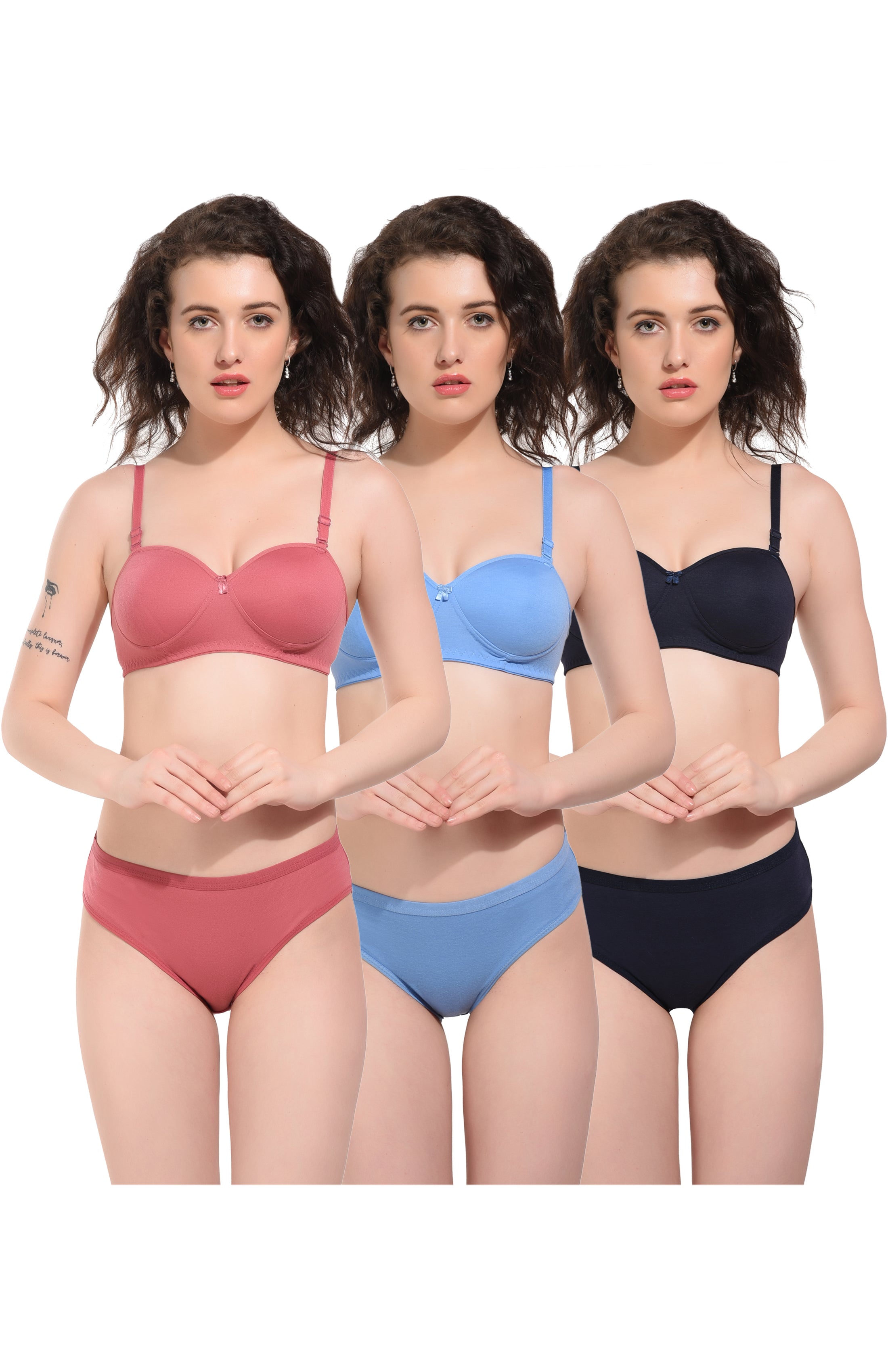 Women's Cotton Blend Lightly Padded Half Cup Wirefree T-Shirt Bra