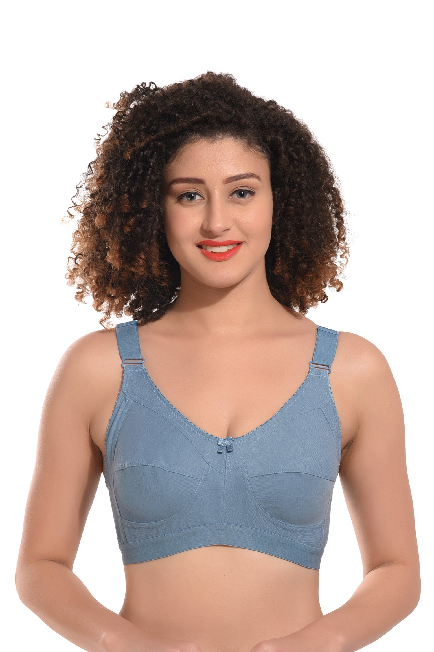 Women's Cotton Non-Padded Heavy Bust Full Coverage Non-Wired T-Shirt Plus Size Bra