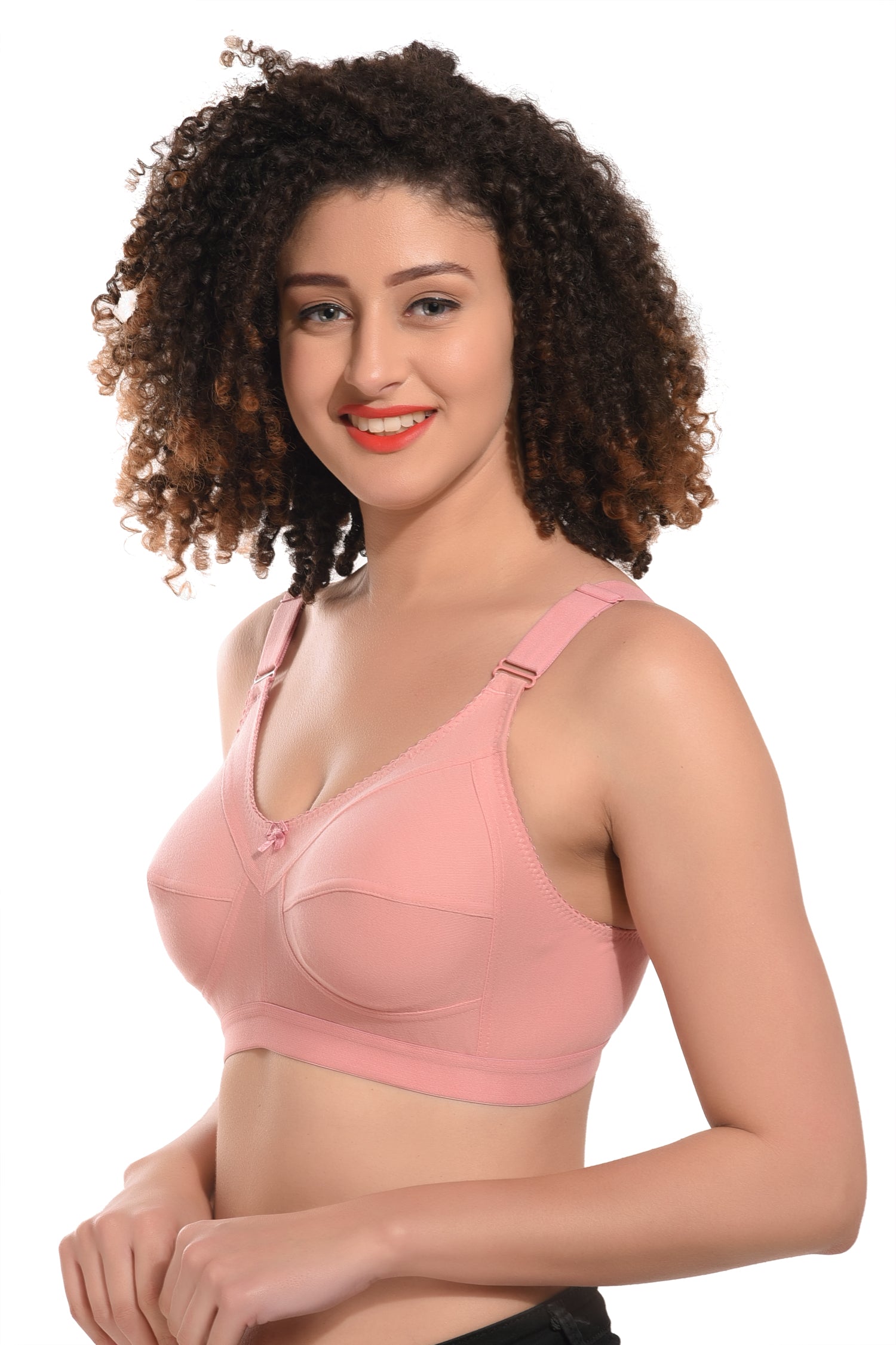Women's Cotton Non-Padded Heavy Bust Full Coverage Non-Wired T-Shirt Plus Size Bra