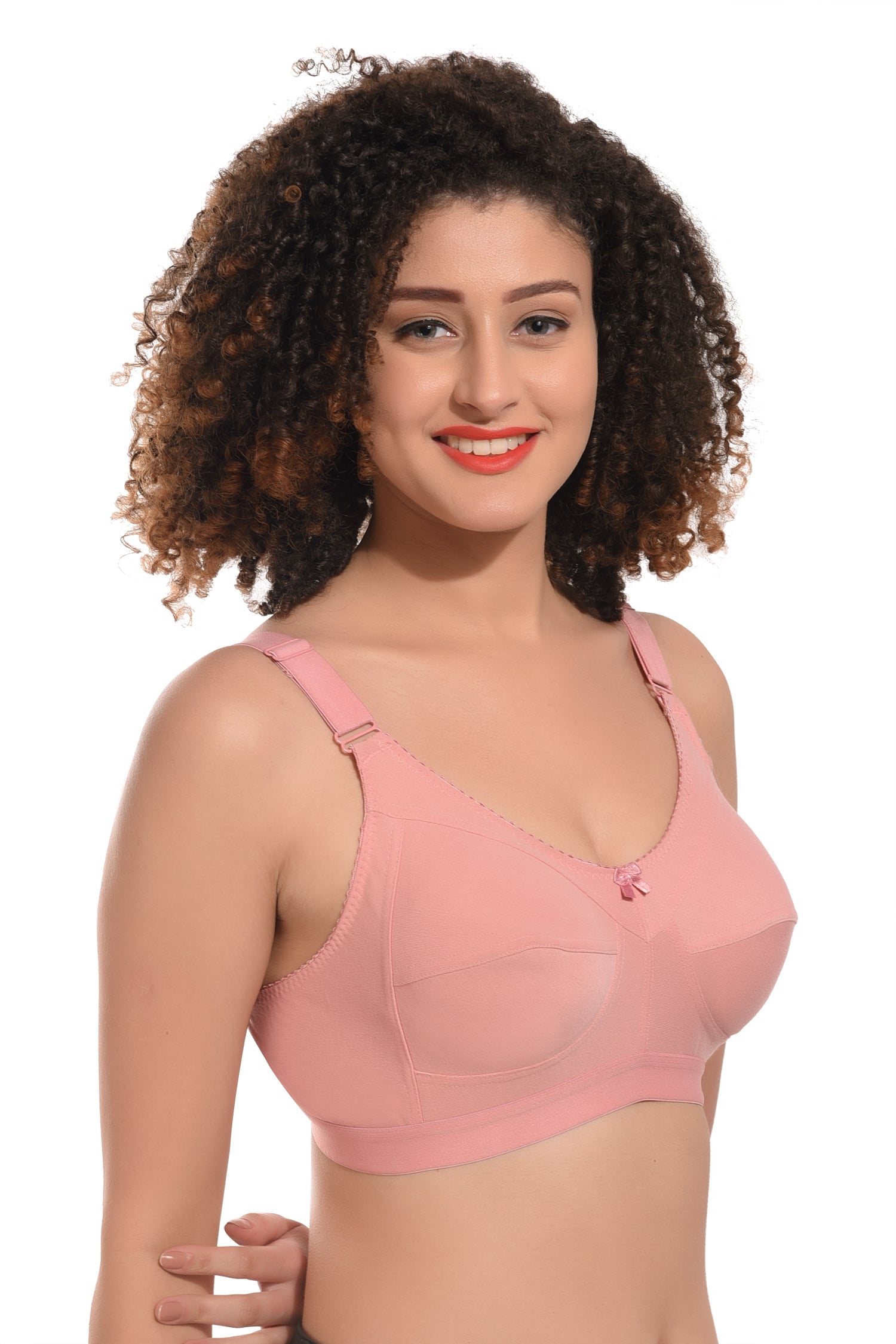 Women's Cotton Non-Padded Heavy Bust Full Coverage Non-Wired T-Shirt Plus Size Bra