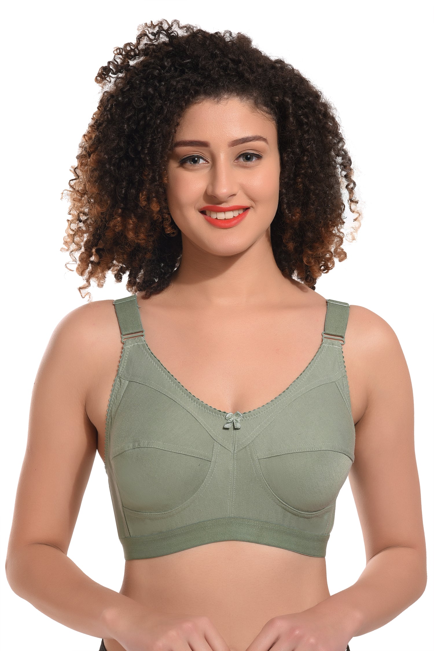 Women's Cotton Non-Padded Heavy Bust Full Coverage Non-Wired T-Shirt Plus Size Bra
