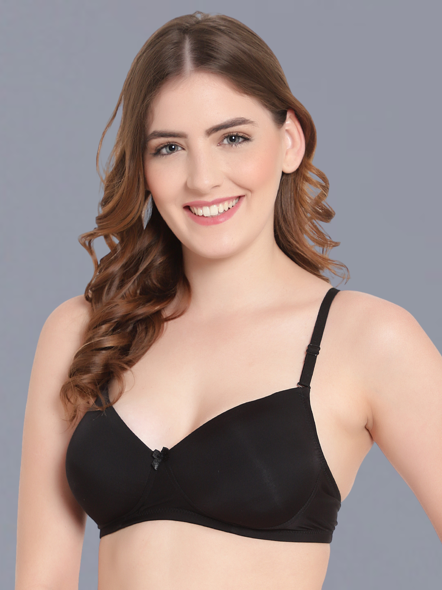Padded Non-Wired Full Cup T-shirt Bra in Black